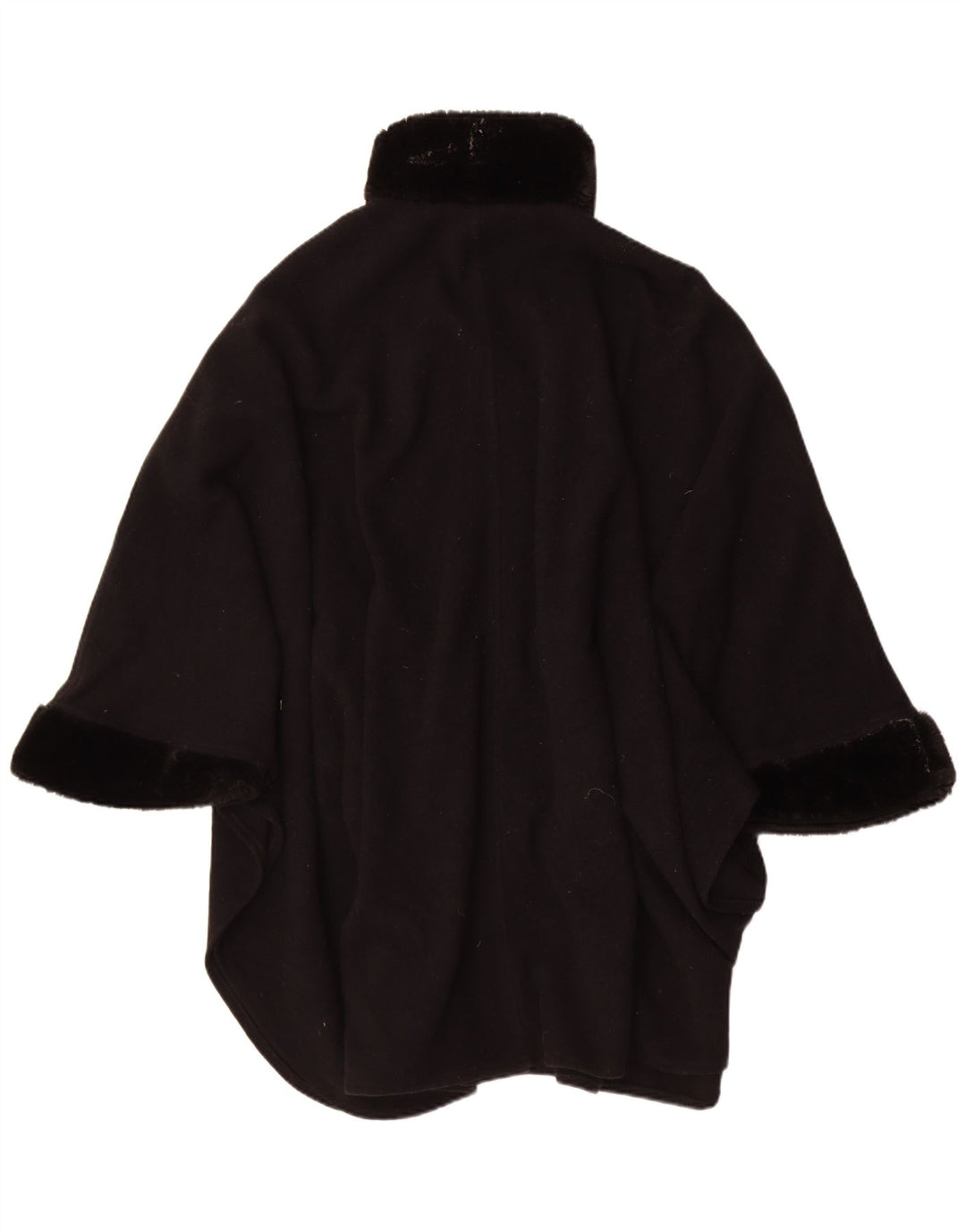 Vintage Damen Poncho Mantel Einheitsgröße Schwarz