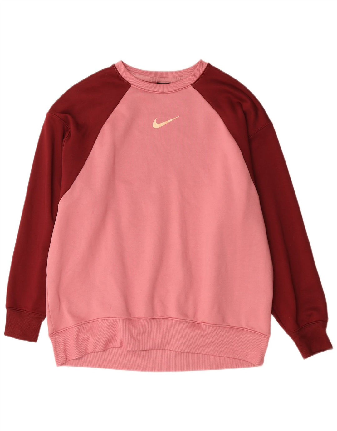 Nike Herren-Sweatshirt-Pullover aus mittelrosa Colourblock-Baumwolle
