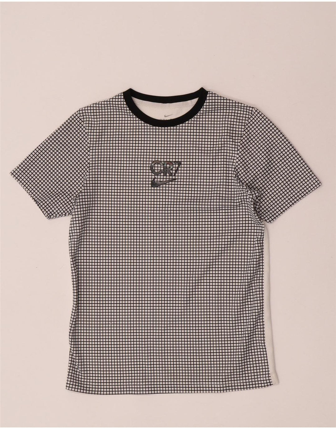 Nike CR7 Grafik-T-Shirt für Jungen, 12–13 Jahre, groß, weiß kariert