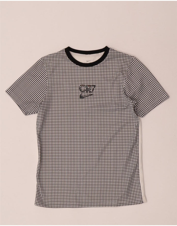 Nike CR7 Grafik-T-Shirt für Jungen, 12–13 Jahre, groß, weiß kariert