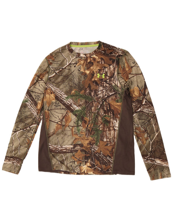 Under Armour Herren Heat Gear Top Langarm Large Khaki Camouflage