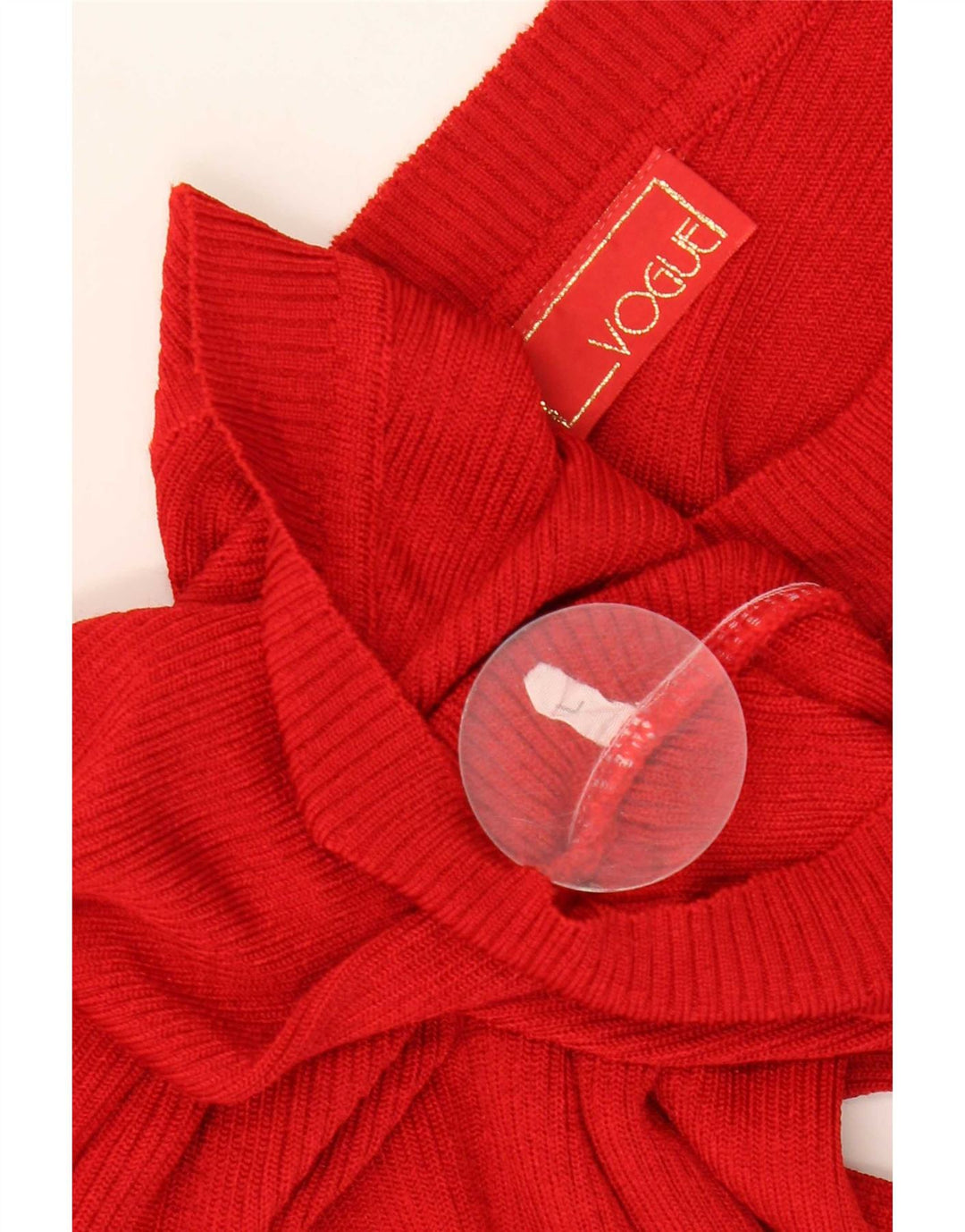 Vogue Damen-Pullover mit V-Ausschnitt, UK 14, Größe L, rote Viskose