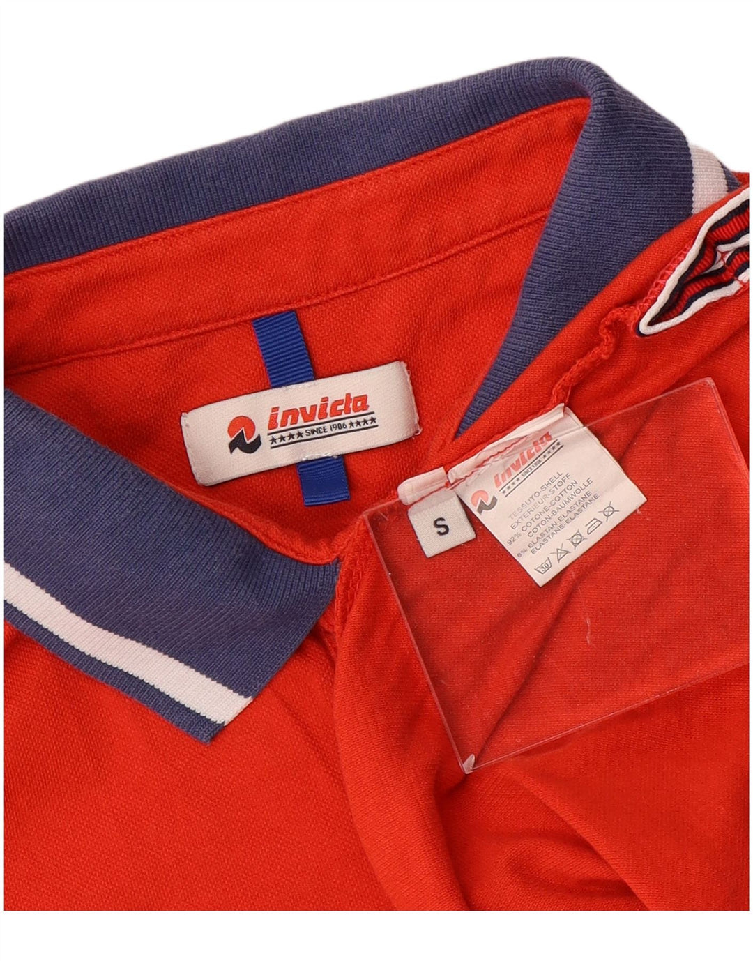 Invicta Herren-Poloshirt mit Grafik, Größe S, Rot, Colourblock-Baumwolle