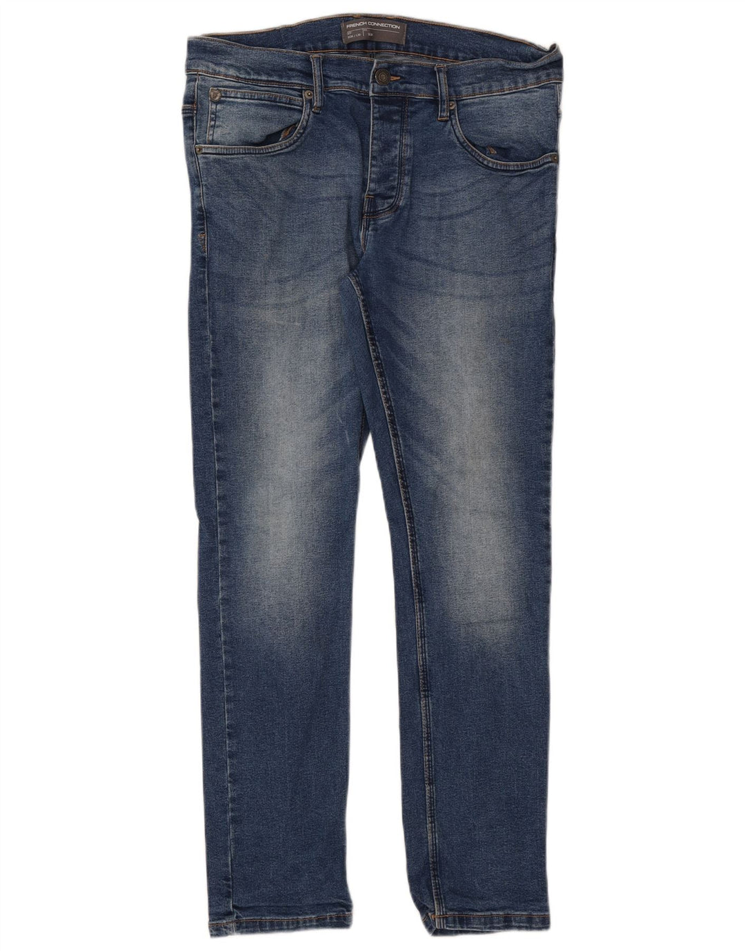 FRENCH CONNECTION Herren Slim Jeans W34 L30 Blaue Baumwolle