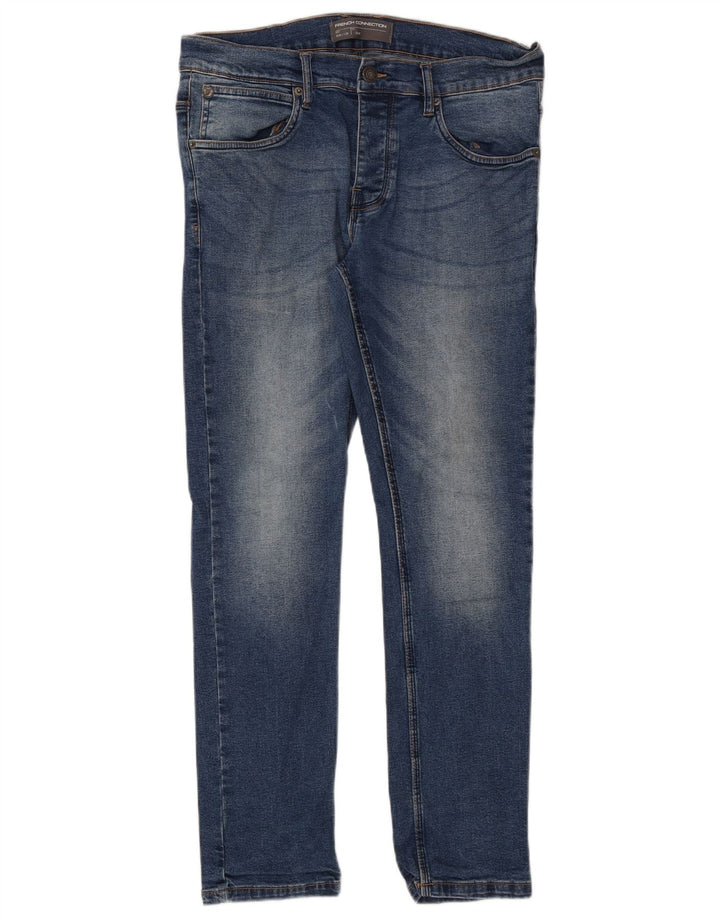 FRENCH CONNECTION Herren Slim Jeans W34 L30 Blaue Baumwolle