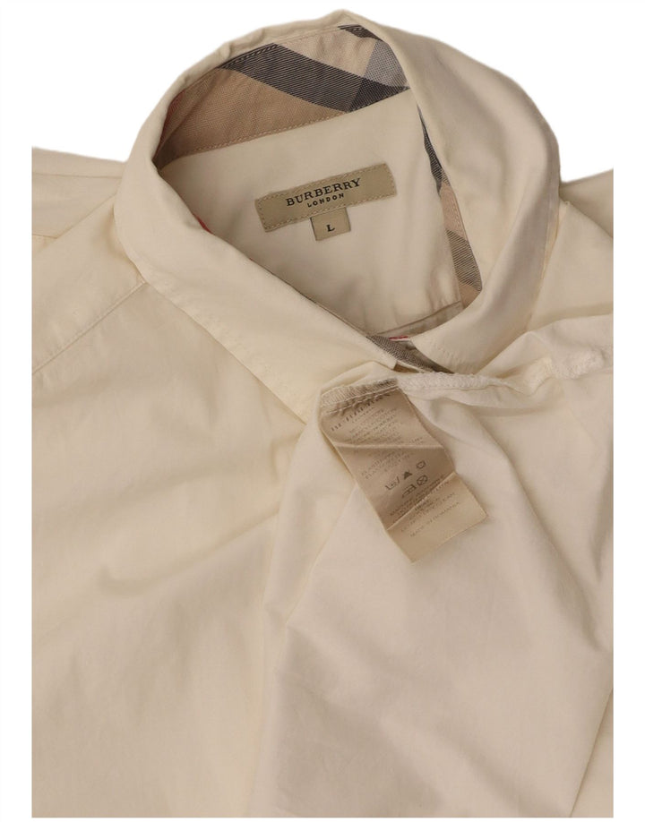 BURBERRY Damenhemd UK 16 Large Off White Cotton