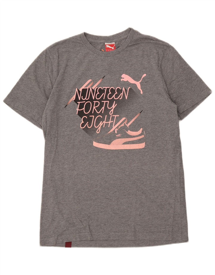 Puma Herren Grafik-T-Shirt-Oberteil Mittelgrau