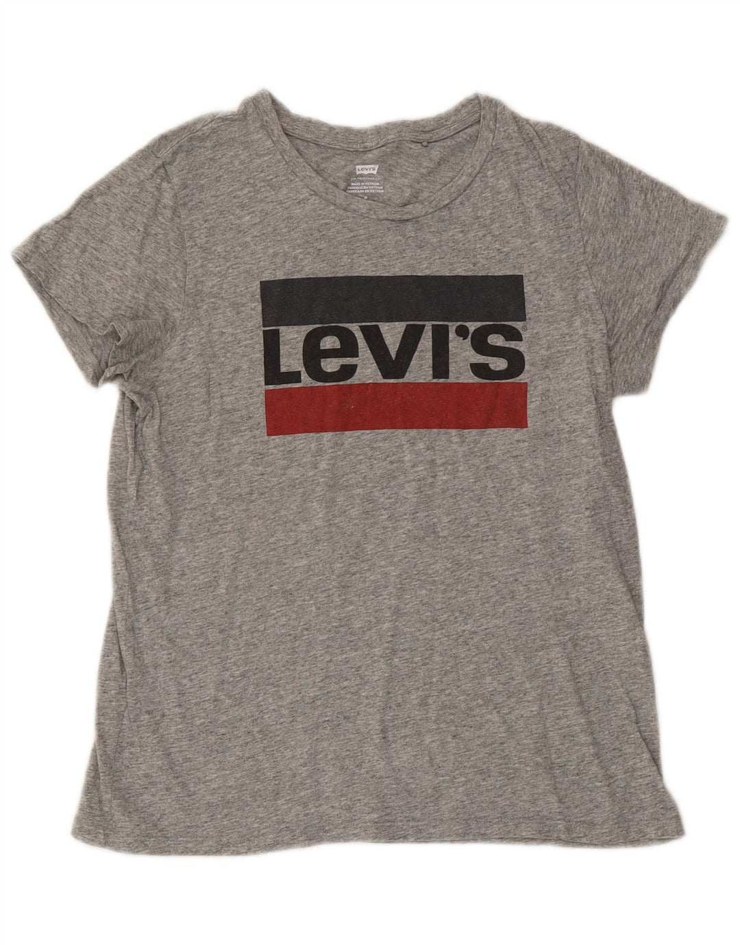 LEVI'S Damen Grafik-T-Shirt-Oberteil UK 14 Mittelgrau meliert
