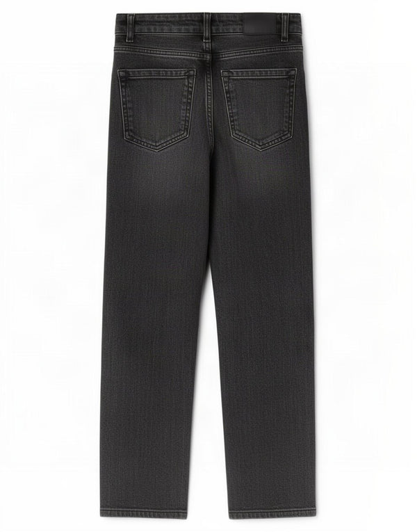 Zara Womens Crop Straight Jeans EU 34 XS W24 L25 Grey Cotton