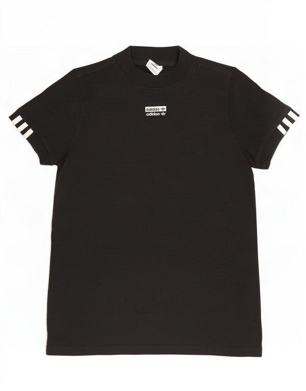 Adidas Womens Graphic T-Shirt Top UK 10 Small Black Cotton