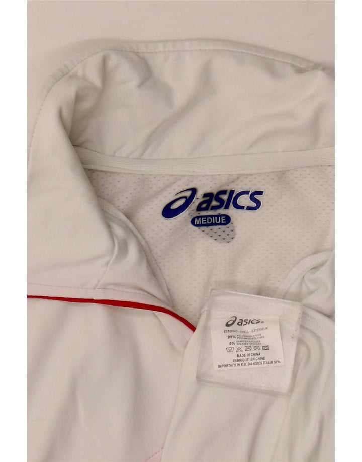 Asics Damen Grafik-Poloshirt UK 14 Medium White Polyamid