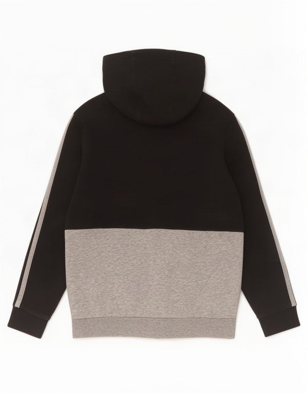 Adidas Jungen-Kapuzenpullover mit Reißverschluss, 9–10 Jahre, schwarze Farbblock-Baumwolle