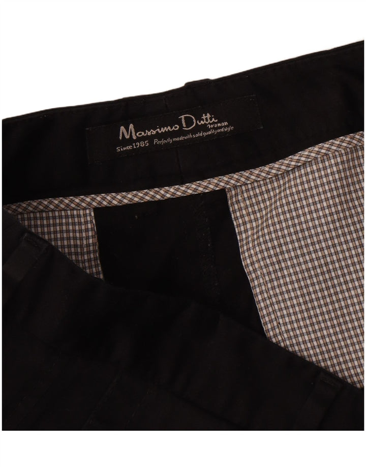 Massimo Dutti Damen Bootcut Chinohose W34 L32 Schwarze Baumwolle