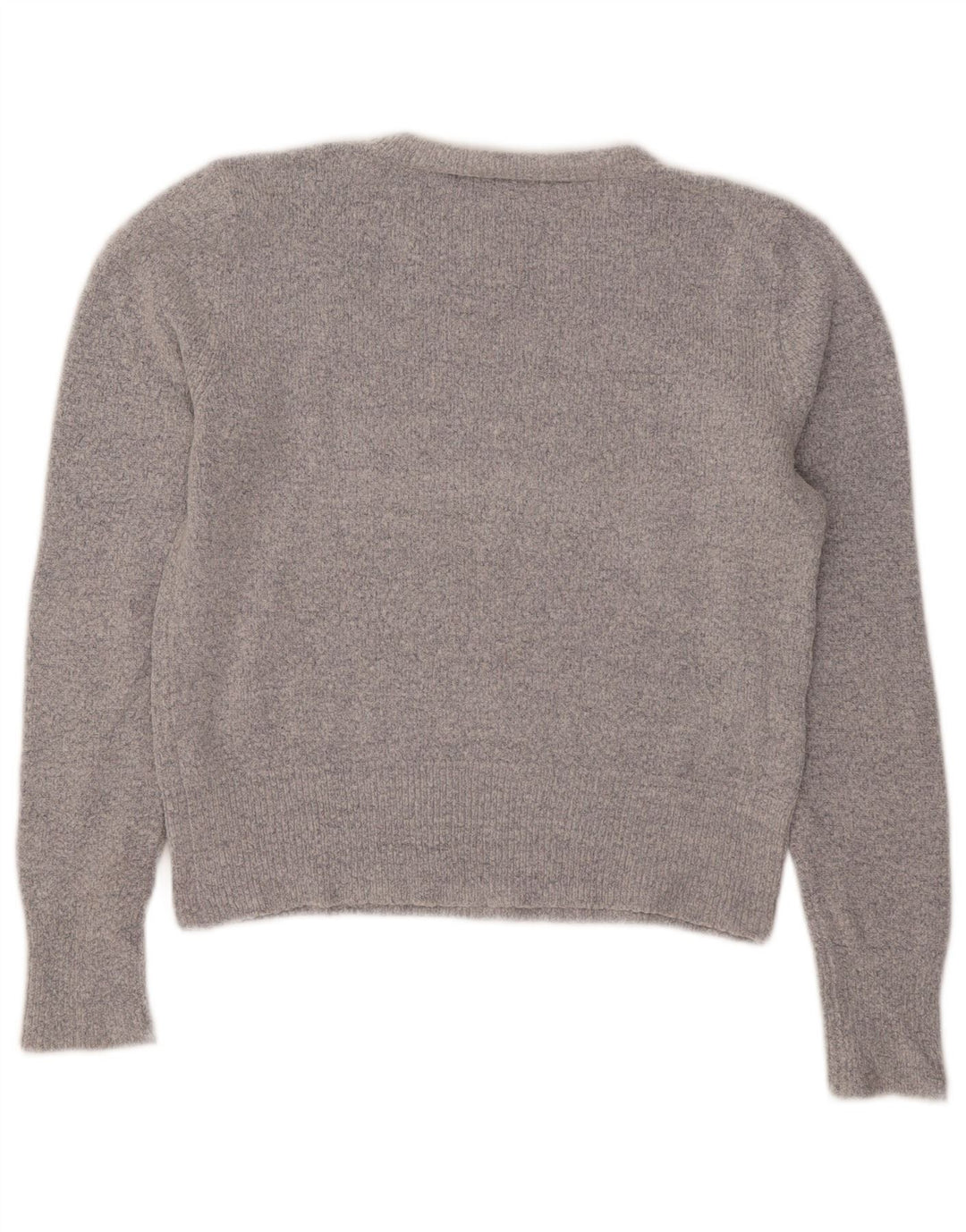 Oasis Damen Crop Crew Neck Pullover Pullover UK 12 Mittelgraues Acryl