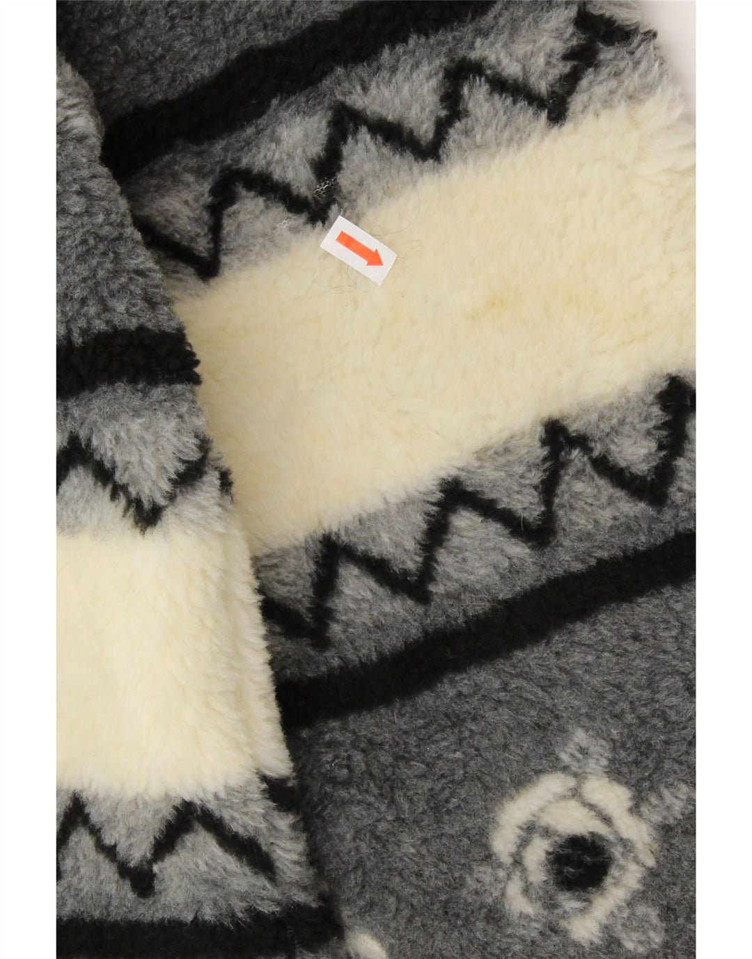 VINTAGE Damen Sherpa Windjacke Mantel UK 20/22 2XL Beige gestreift