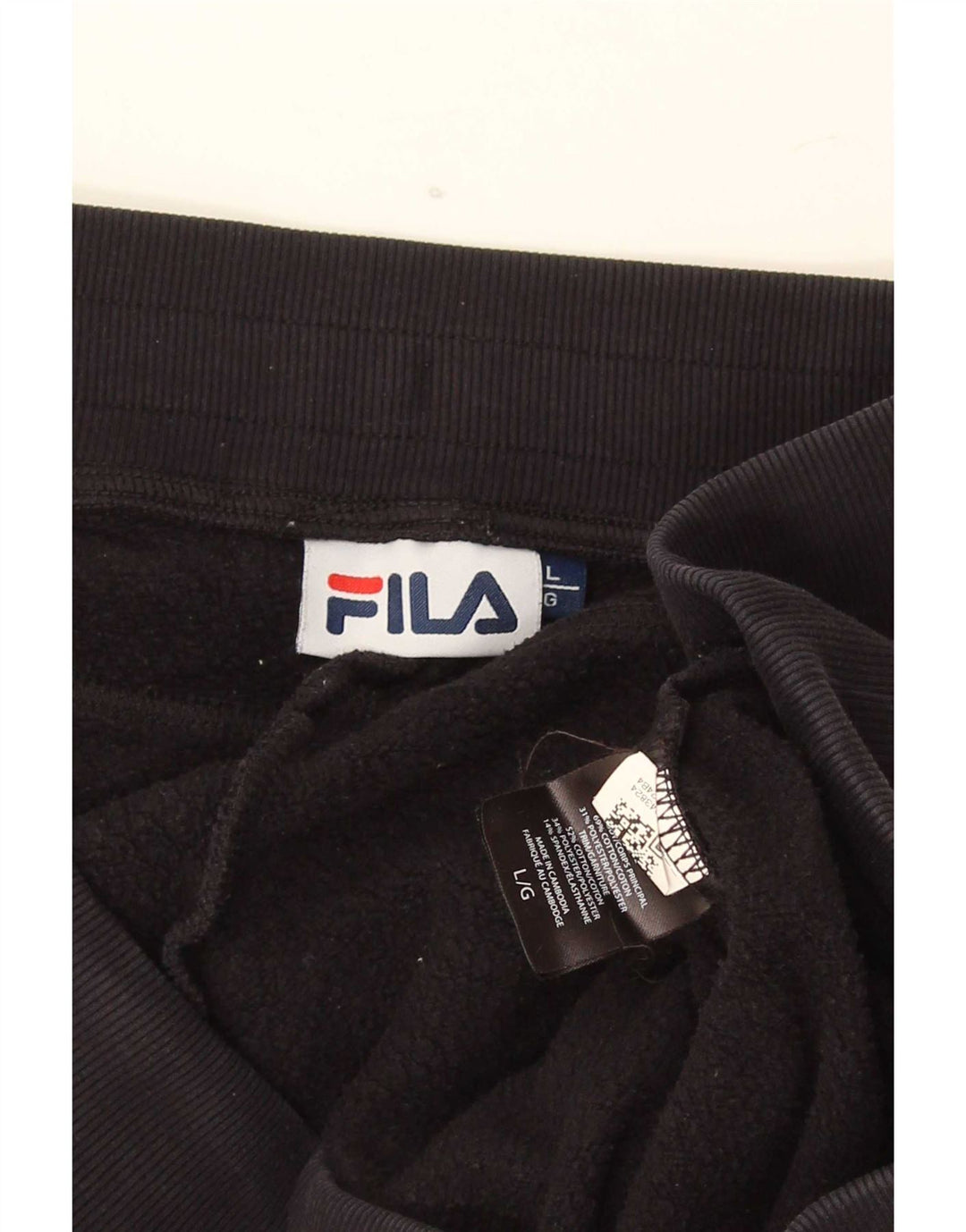 Fila Herren-Trainingshose, Jogginghose, groß, schwarze Baumwolle