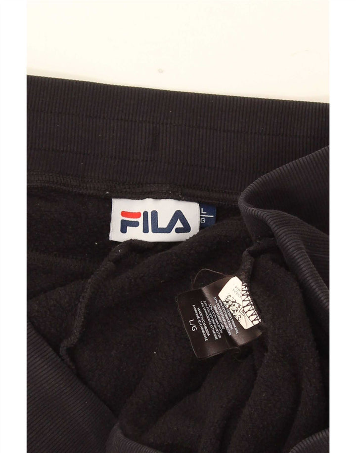 Fila Herren-Trainingshose, Jogginghose, groß, schwarze Baumwolle
