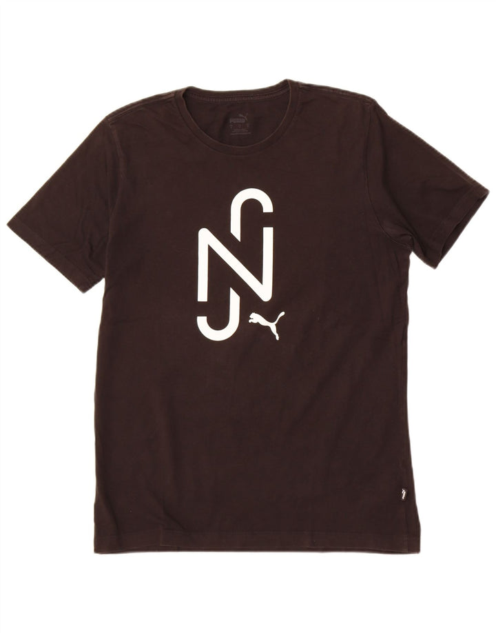 Puma Herren Grafik T-Shirt Top Small Schwarz Baumwolle