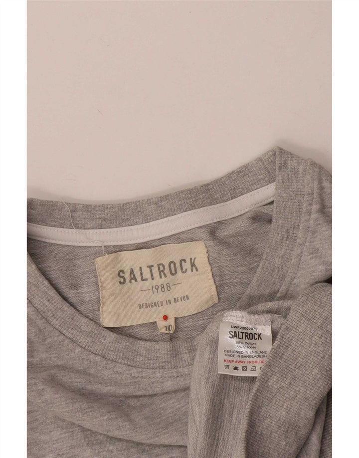 Saltrock Damen-Sweatshirt-Pullover, Gr. 10, Größe S, grau gefleckte Baumwolle