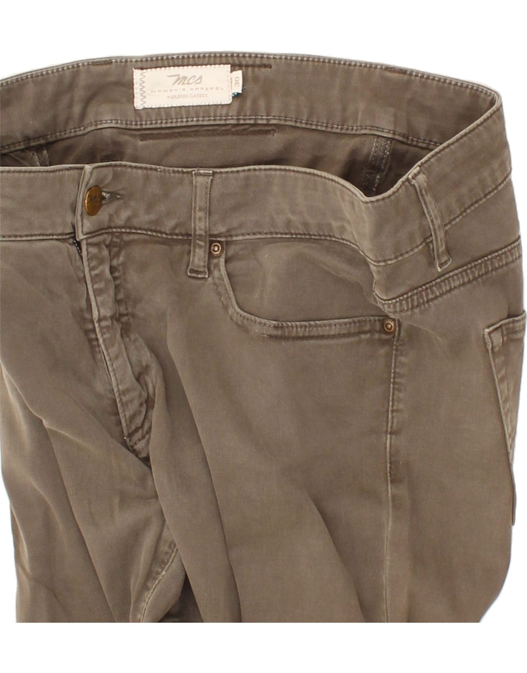 MARLBORO CLASSICS Womens Slim Casual Trousers W30 L30 Grey Cotton Vintage Marlboro Classics and Second-Hand Marlboro Classics from Messina Hembry 