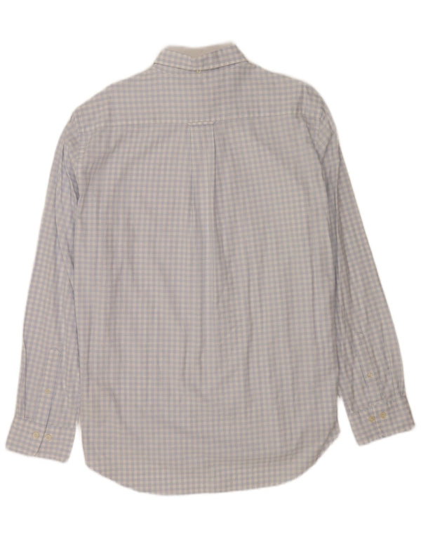 Gant Herren-Hemd mit normaler Passform, Größe 43/44, 17 1/2 XL, blaue Gingham-Baumwolle