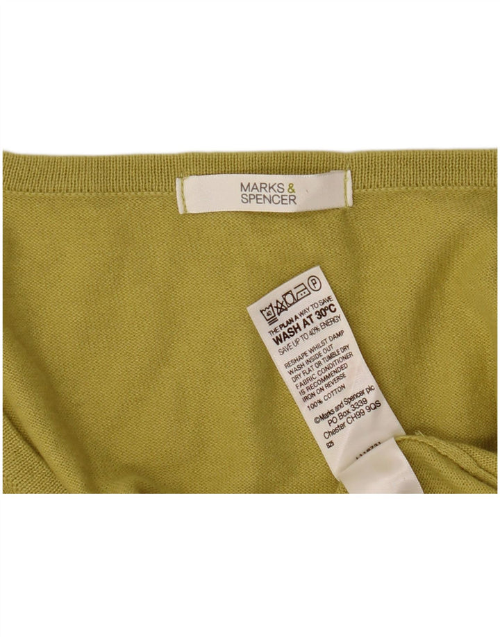 Marks & Spencer Damen-Strickjacke mit kurzen Ärmeln, Gr. 14, Mittelgelb