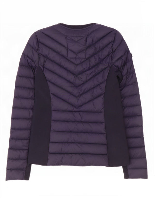 Hollister Damen Wattierte Jacke UK 6 XS Marineblaues Nylon