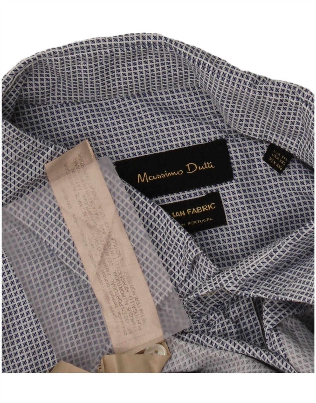 Massimo Dutti Damen-Hemd 2XL, blau kariert, Baumwolle