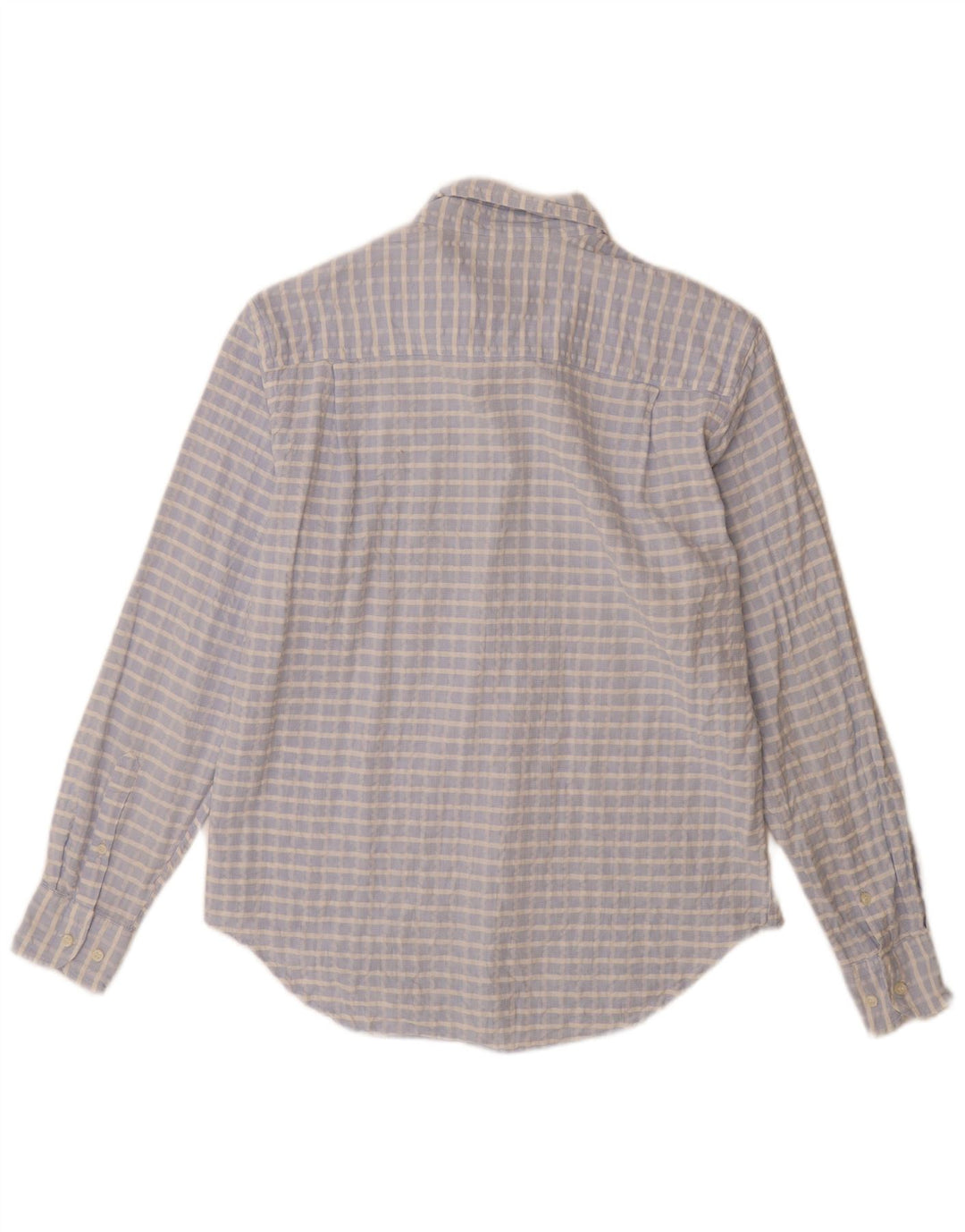 Trussardi Herrenhemd, Größe 41 16, groß, blau kariert, Baumwolle