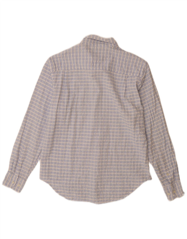 Trussardi Herrenhemd, Größe 41 16, groß, blau kariert, Baumwolle