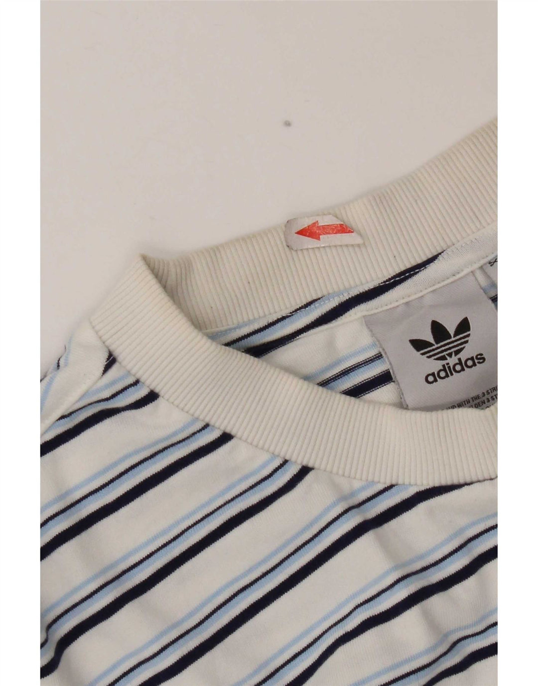 Adidas Herren T-Shirt Top XL weiß gestreift aus Baumwolle