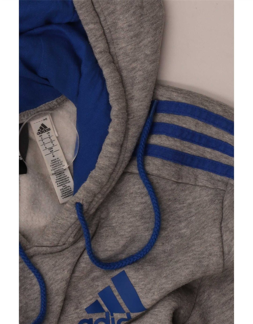 Adidas Herren Kapuzenpullover, klein, grau gefleckte Baumwolle
