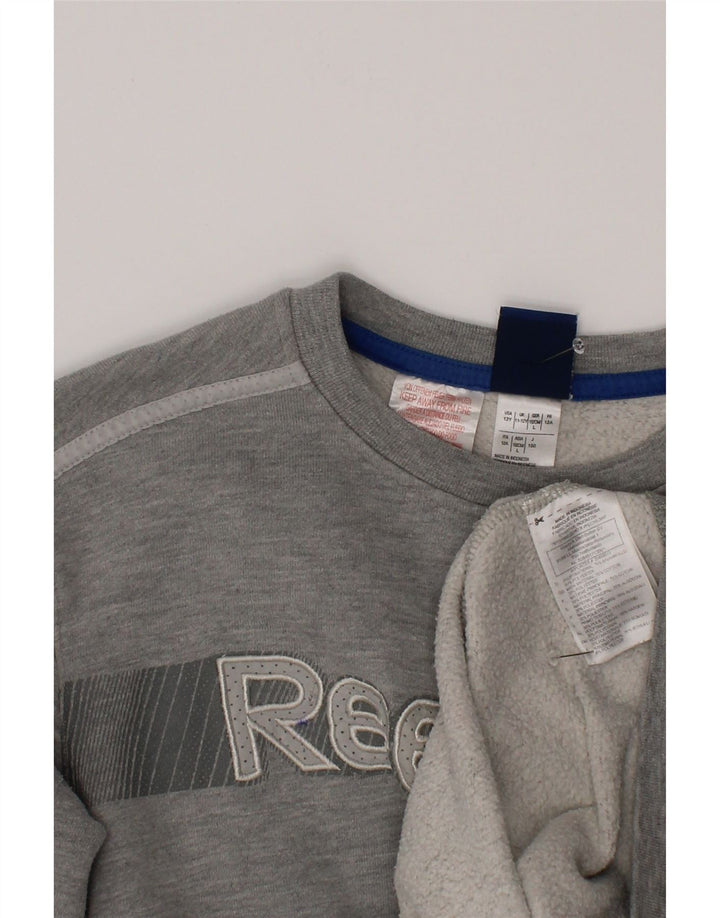 Reebok Grafik-Sweatshirt für Jungen, 11–12 Jahre, graue Baumwolle