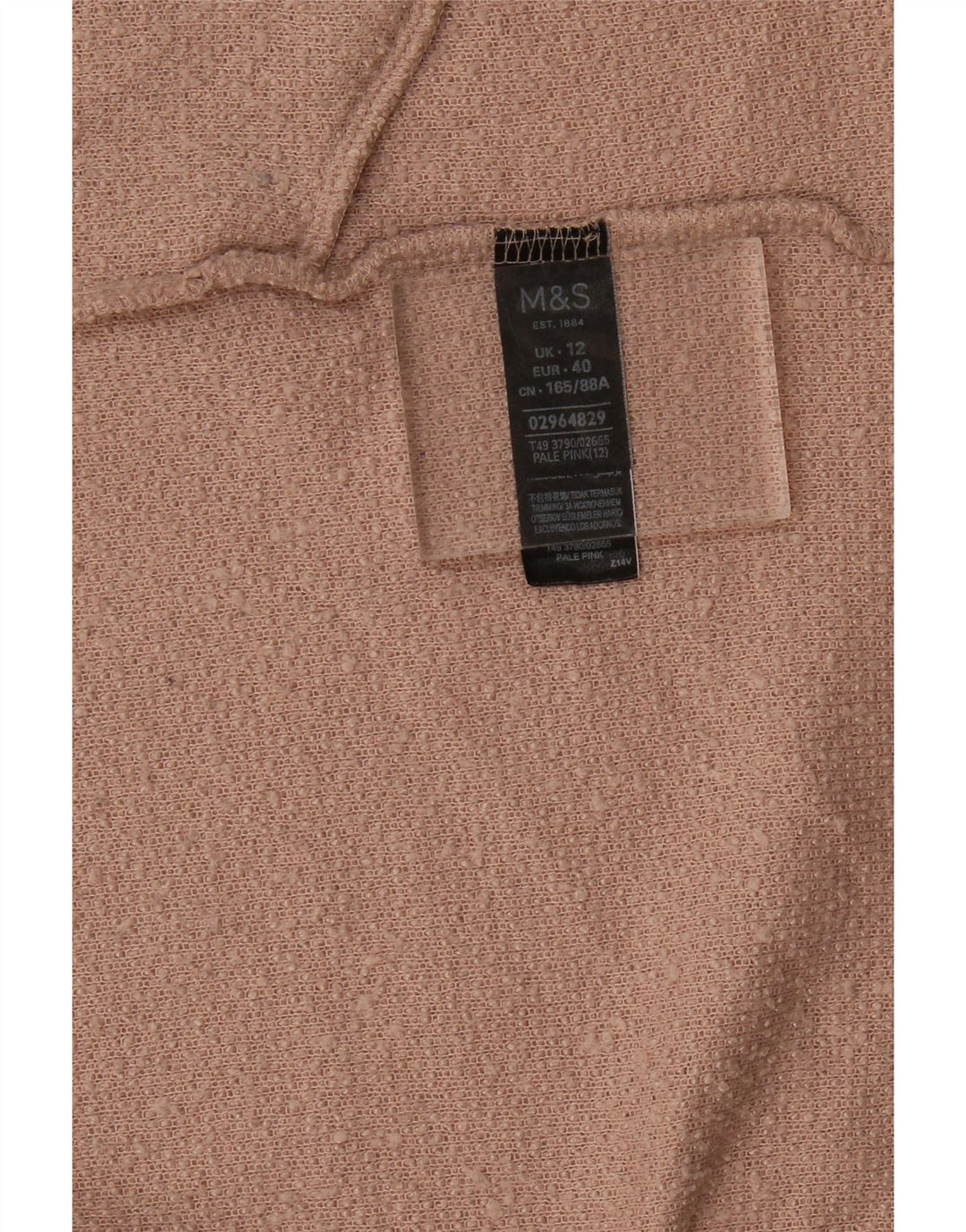 Marks & Spencer Damen Longline Open Cardigan Pullover UK 12 Mittelrosa