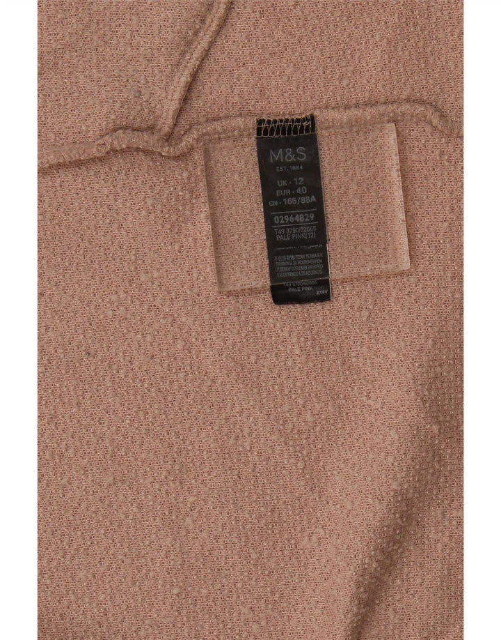 Marks & Spencer Damen Longline Open Cardigan Pullover UK 12 Mittelrosa