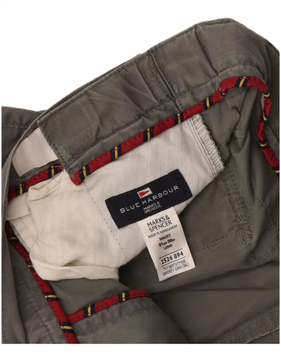 Marks & Spencer Herren Blue Harbor Chino Shorts W36 Große graue Baumwolle
