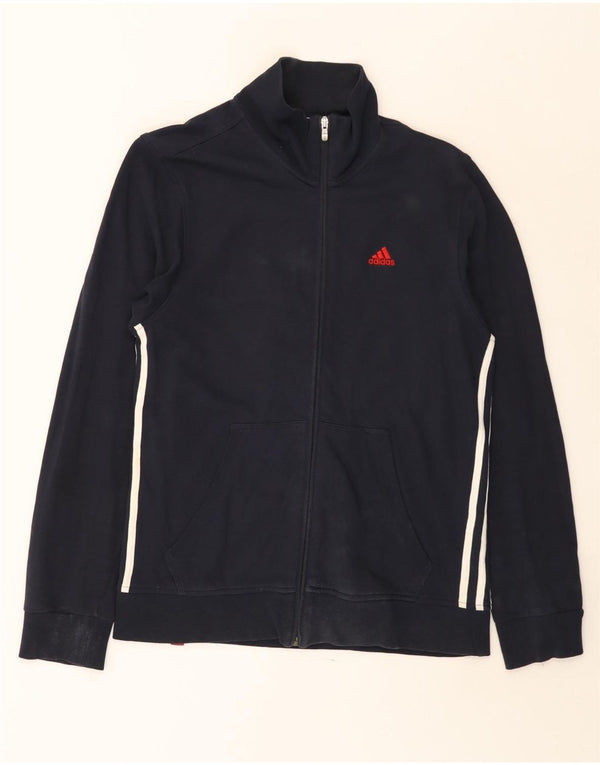 Adidas Herren Trainingsanzug Top Jacke UK 36/38 Small Marineblau Baumwolle