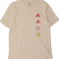 ADIDAS Mens Graphic T-Shirt Top Small Off White Cotton Vintage Adidas and Second-Hand Adidas from Messina Hembry 