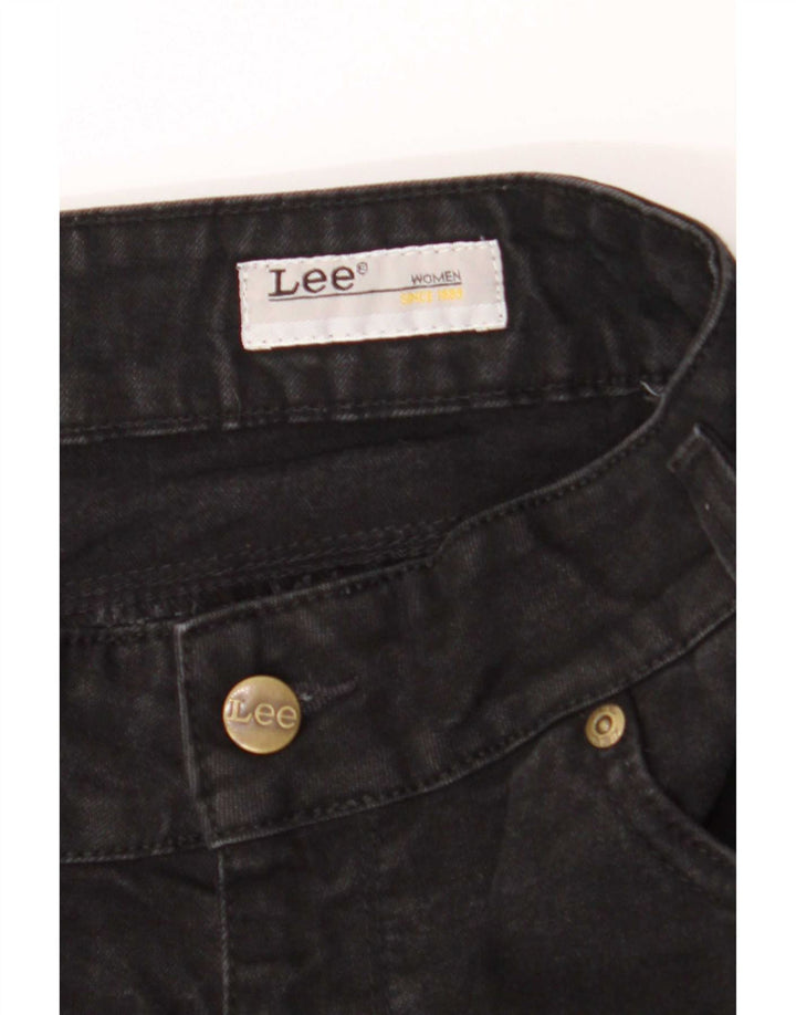 Lee Damen Straight Jeans W30 L32 Schwarze Baumwolle