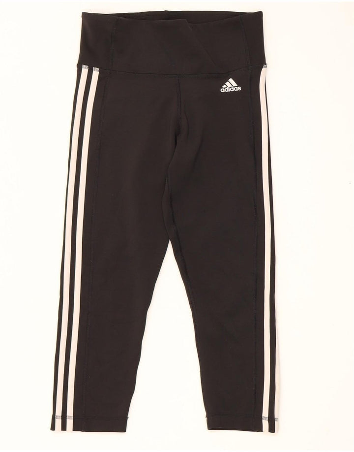Adidas Damen Climalite Capri Leggings UK 8/10 Small Schwarz Polyester