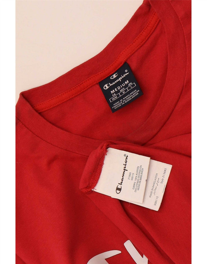 Champion Herren Grafik-T-Shirt-Oberteil Mittelrot
