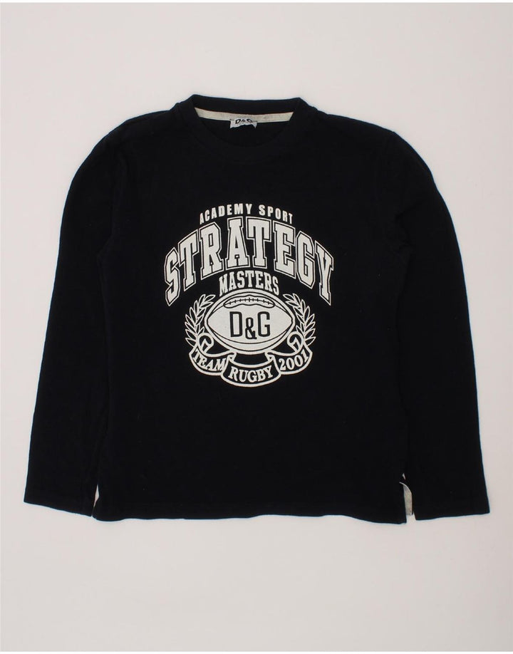 DOLCE & GABBANA Boys Graphic Top Long Sleeve 9-10 Years Black Cotton Vintage Dolce & Gabbana and Second-Hand Dolce & Gabbana from Messina Hembry 