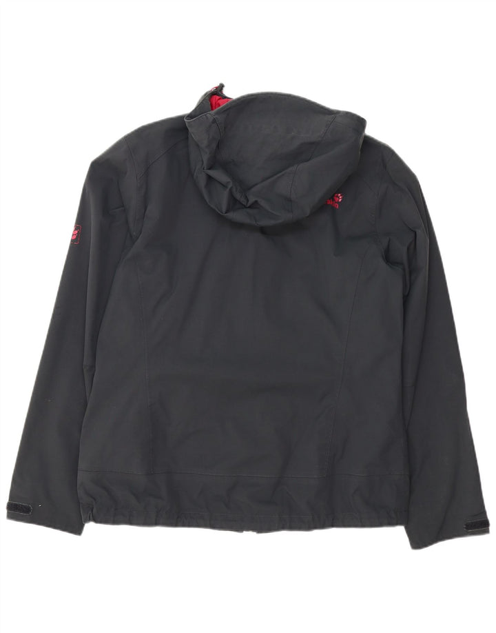 Jack Wolfskin Damen Regenjacke mit Kapuze UK 16 Large Grau Polyamid