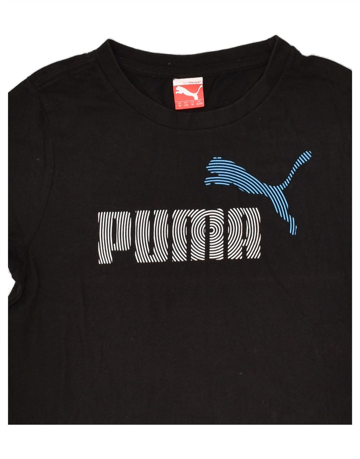 PUMA Boys Graphic T-Shirt Top 9-10 Years Medium Black | Vintage Puma | Thrift | Second-Hand Puma | Used Clothing | Messina Hembry 
