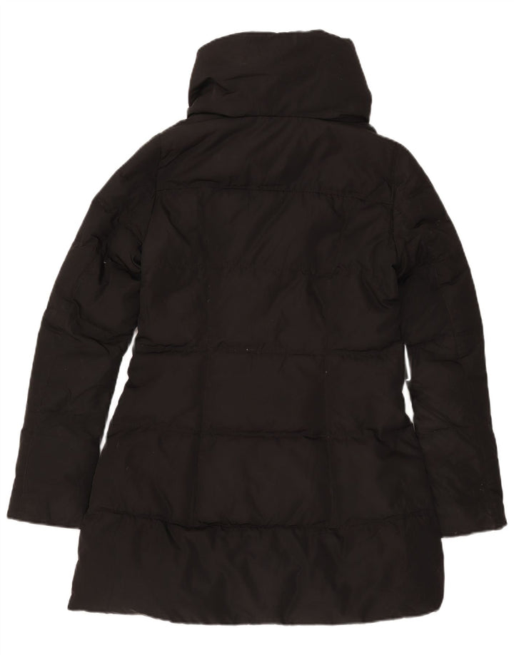 Zara Damen Wattierter Mantel UK 10 Small Schwarz Polyester