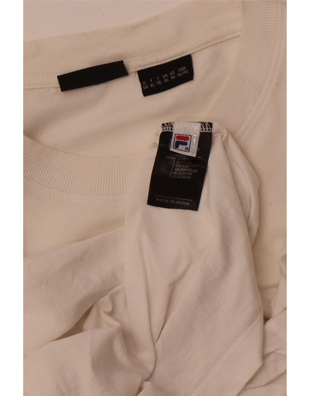 FILA Herren Grafik-T-Shirt-Oberteil XL aus weißer Baumwolle