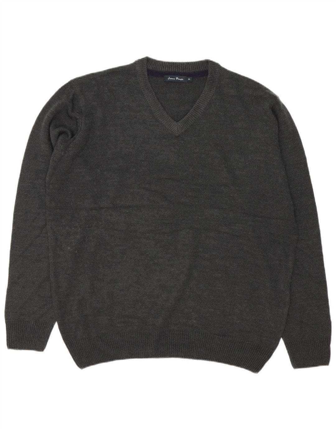James Pringle Herren-Pullover mit V-Ausschnitt, XL, graues Acryl