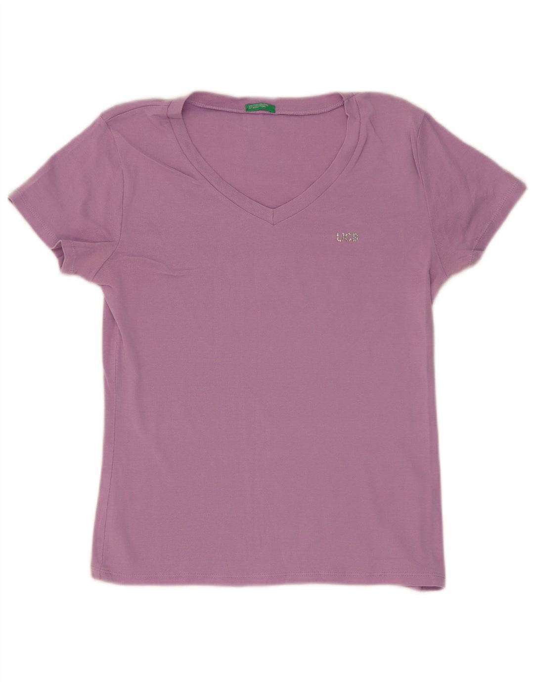 Benetton Damen T-Shirt Top UK 12 Medium Lila