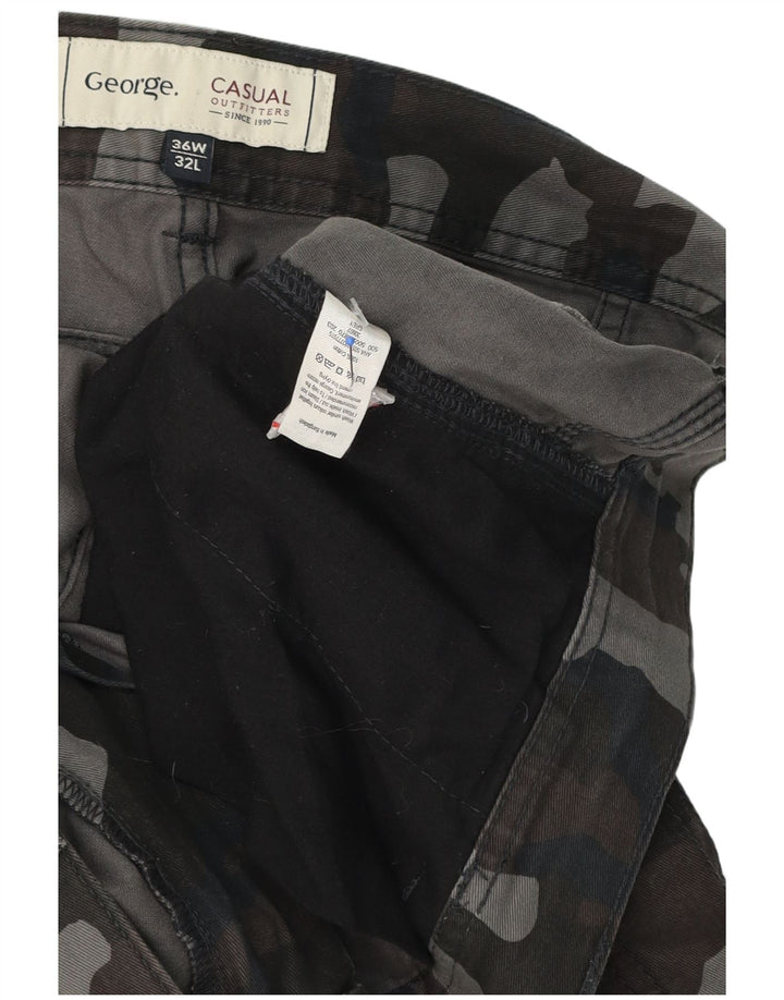 George Herren-Cargohose W36 L32 Mehrfarbige Camouflage-Baumwolle