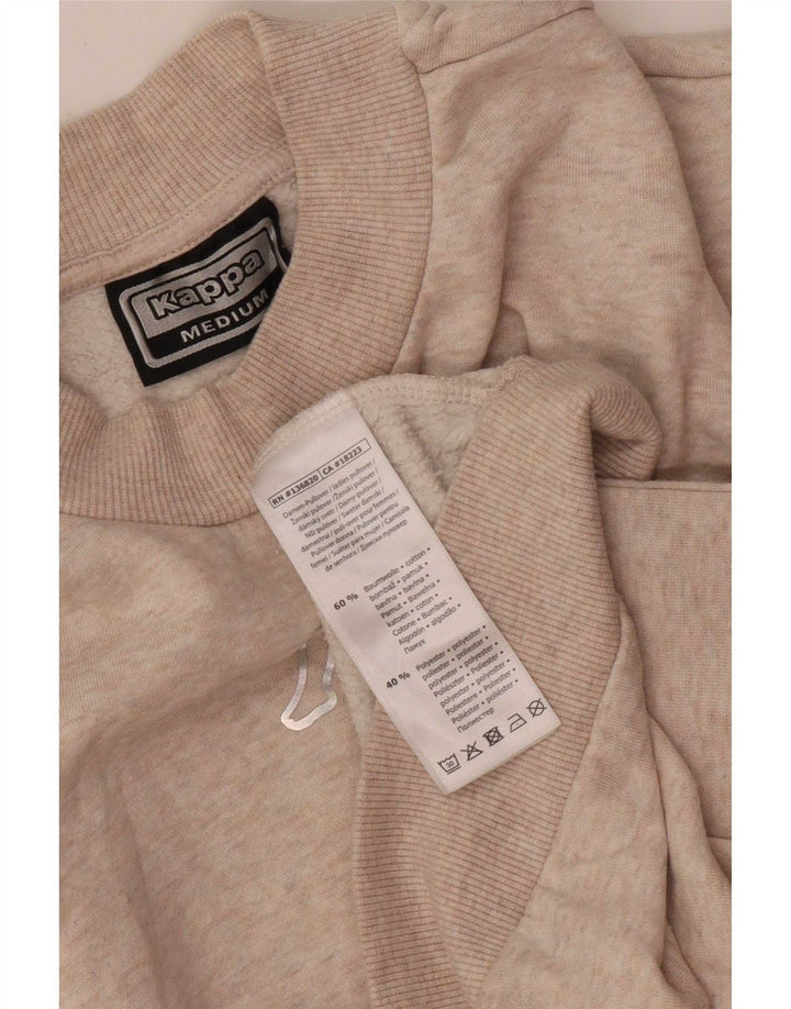 Kappa Damen Übergroßer Sweatshirt-Pullover UK 14 Mittelbeige Baumwolle